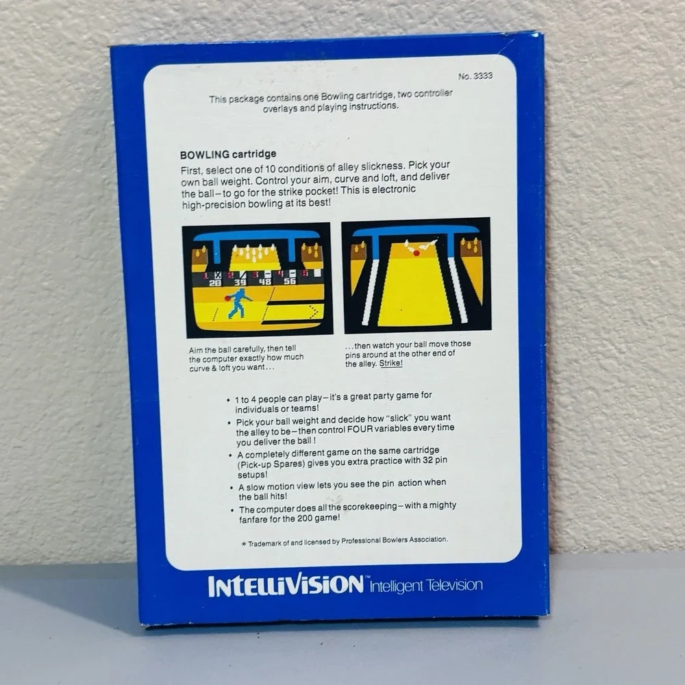 Intellivision PBA Bowling Game with Box, Manual & Overlays Video Game System
